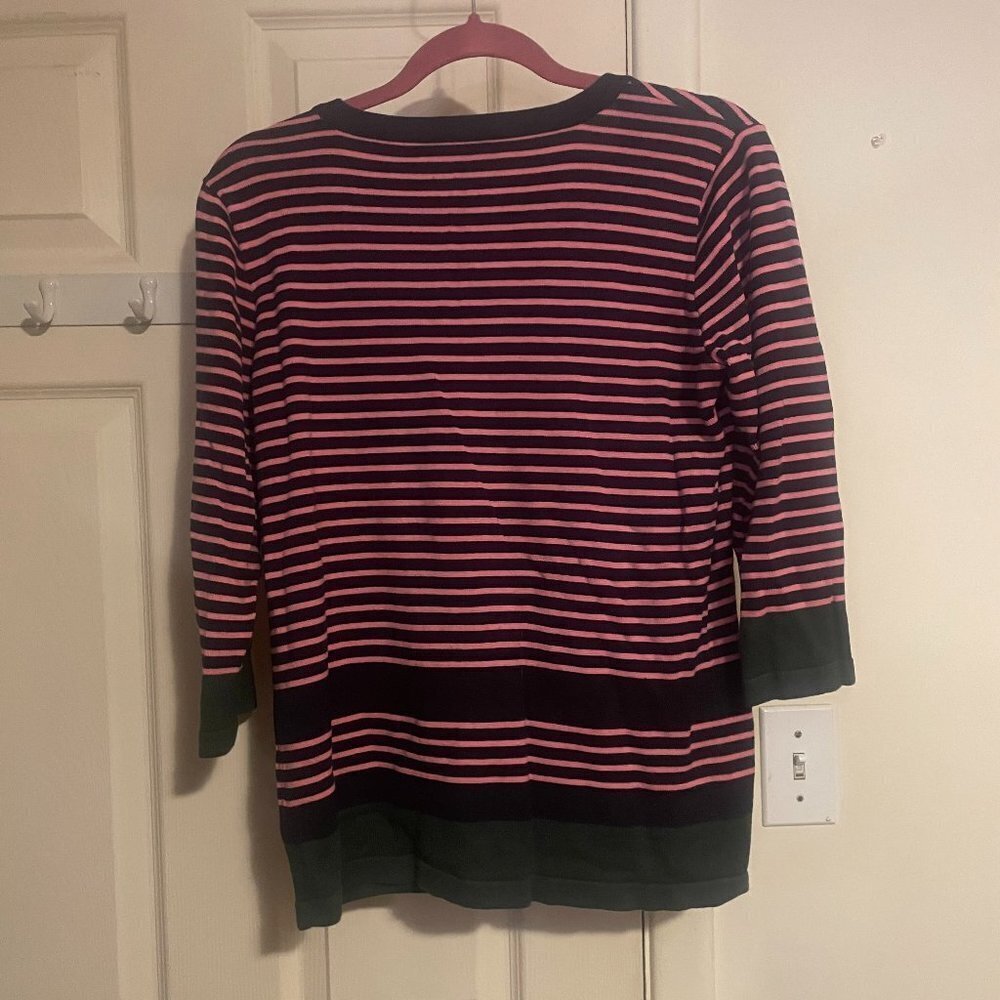 Womens Simonton Says by George Simonton Blue and Pink Striped Sweater Size Small - Picture 3 of 3